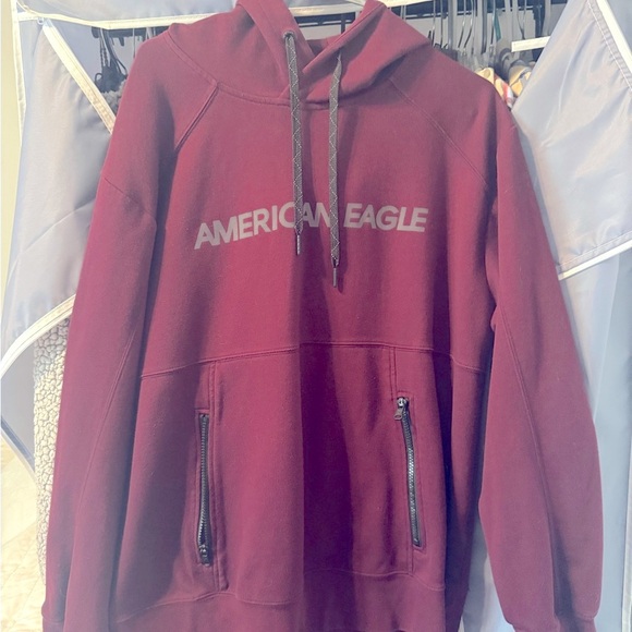 American Eagle Maroon Hoodie - Picture 1 of 7